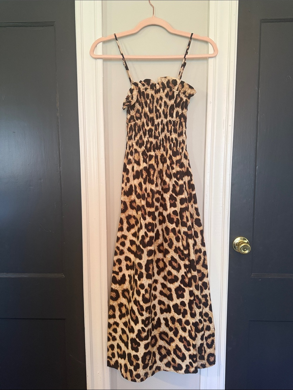 H&M Leopard Print Maxi Dress in Tan and Black
